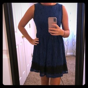 Royal and Black Lace Francesca’s Dress